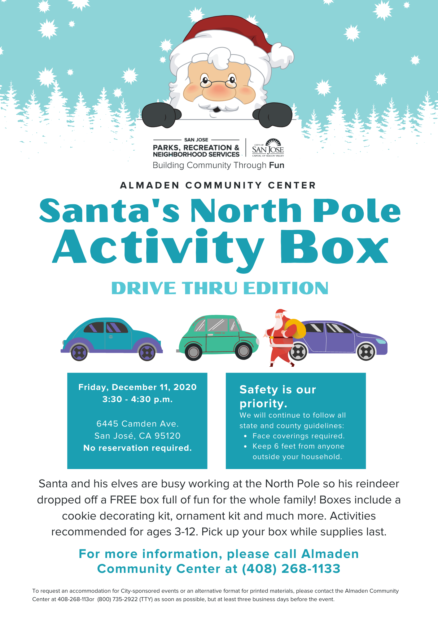 Almaden Community Center Santa's North Pole Activity Box Flyer