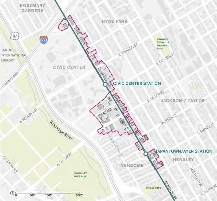 Proposed North 1st St Village Boundary