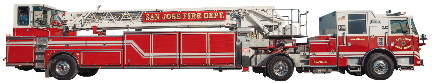 A cut-out image of an SJFD fire truck.