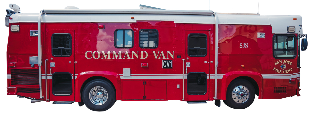 A cut-out image of SJFD's command van.