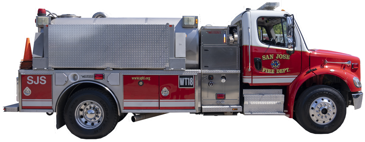 A cut-out of an SJFD water tender.