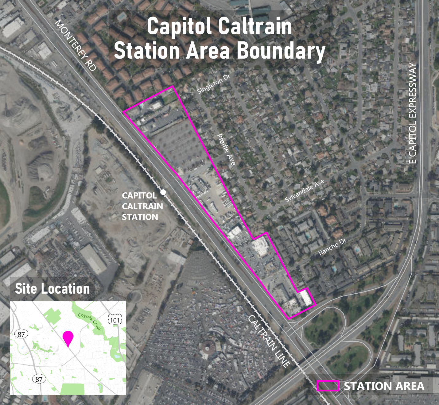 Capitol Caltrain Station Area Boundary