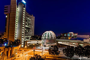 San Jose City Hall and Rotunda Lit Up at Night