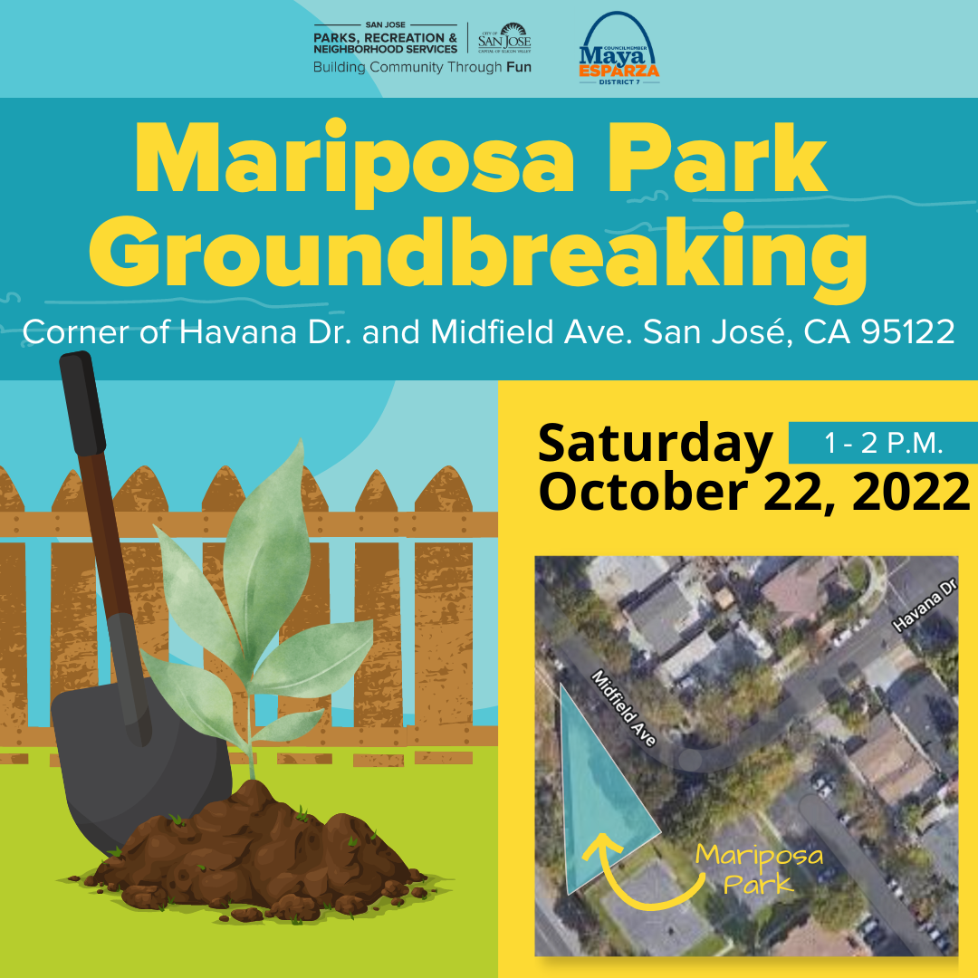 Mariposa Park Groundbreaking event on October 22, 2022 at 1 p.m.