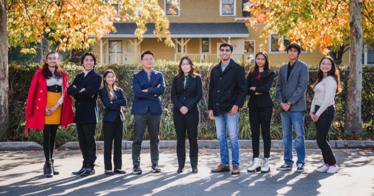 Library Youth Commission Nine Young Adults standing next to each other outside