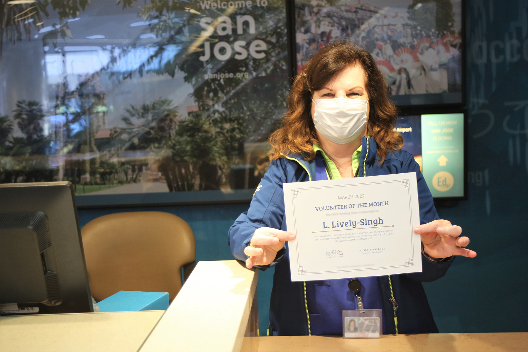 Airport Volunteer Lou Lively-Singh