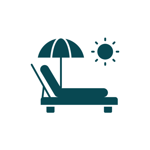 Paid Vacation Dark Teal Icon