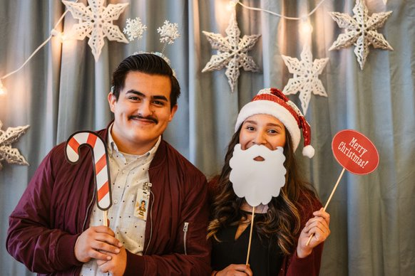 PRNS staff posing for photo booth