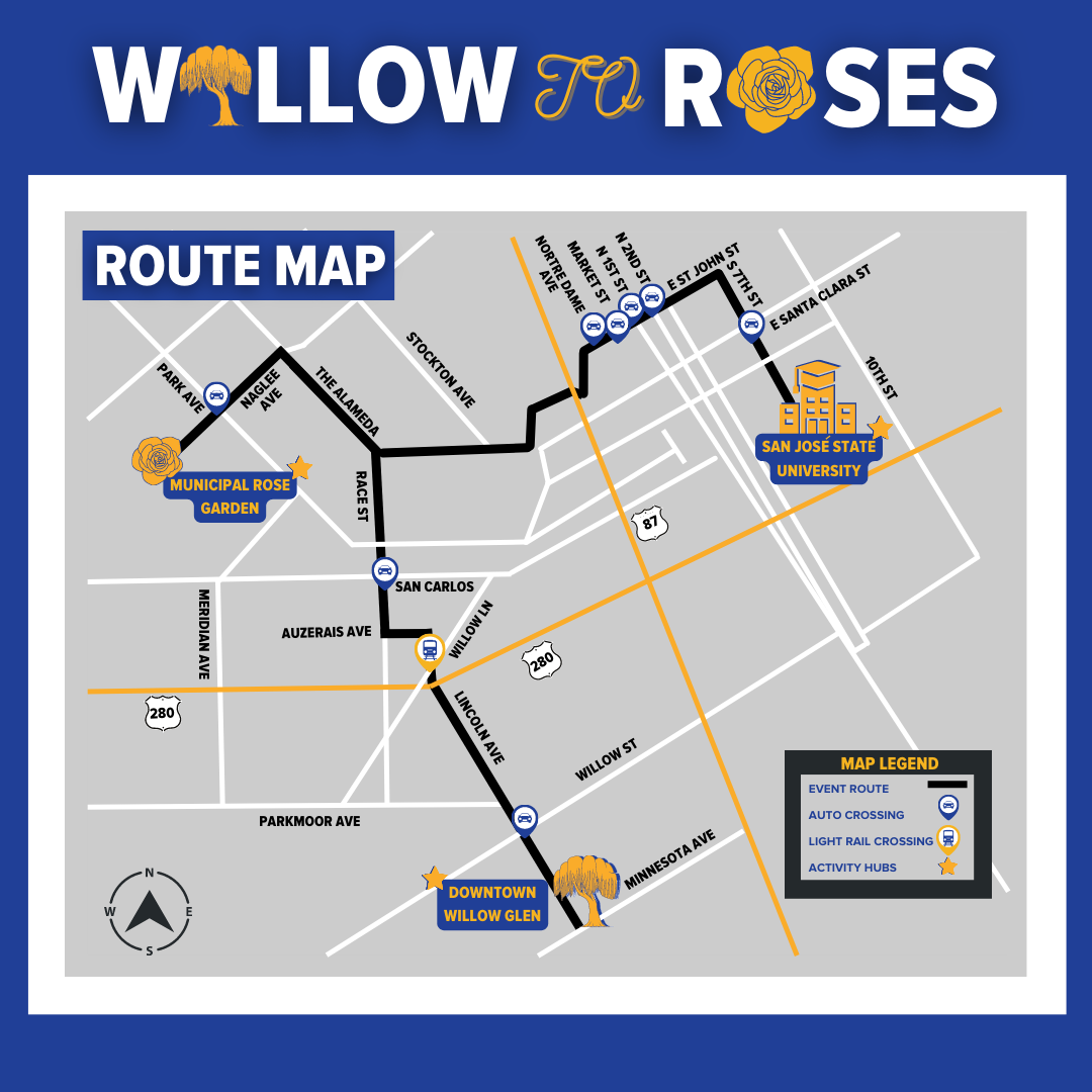 Willow to Roses Route Map