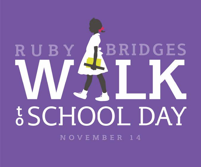 A graphic of Ruby Bridges for Ruby Bridges Walk to School Day