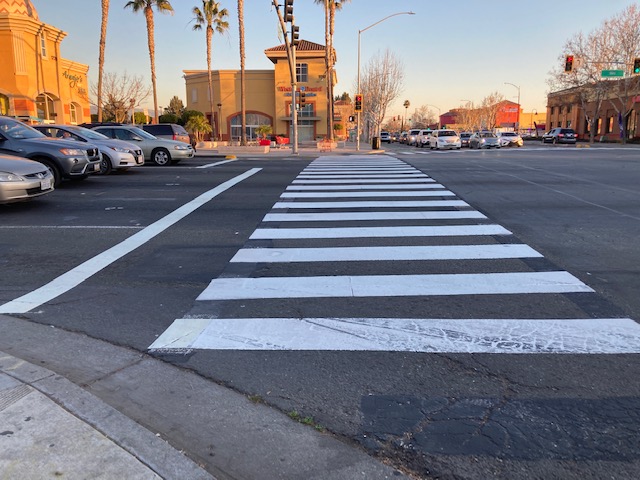 High-visibility crosswalk for enhanced visibility