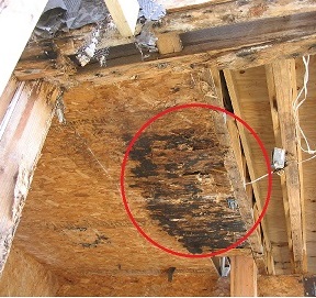 balcony with water damage