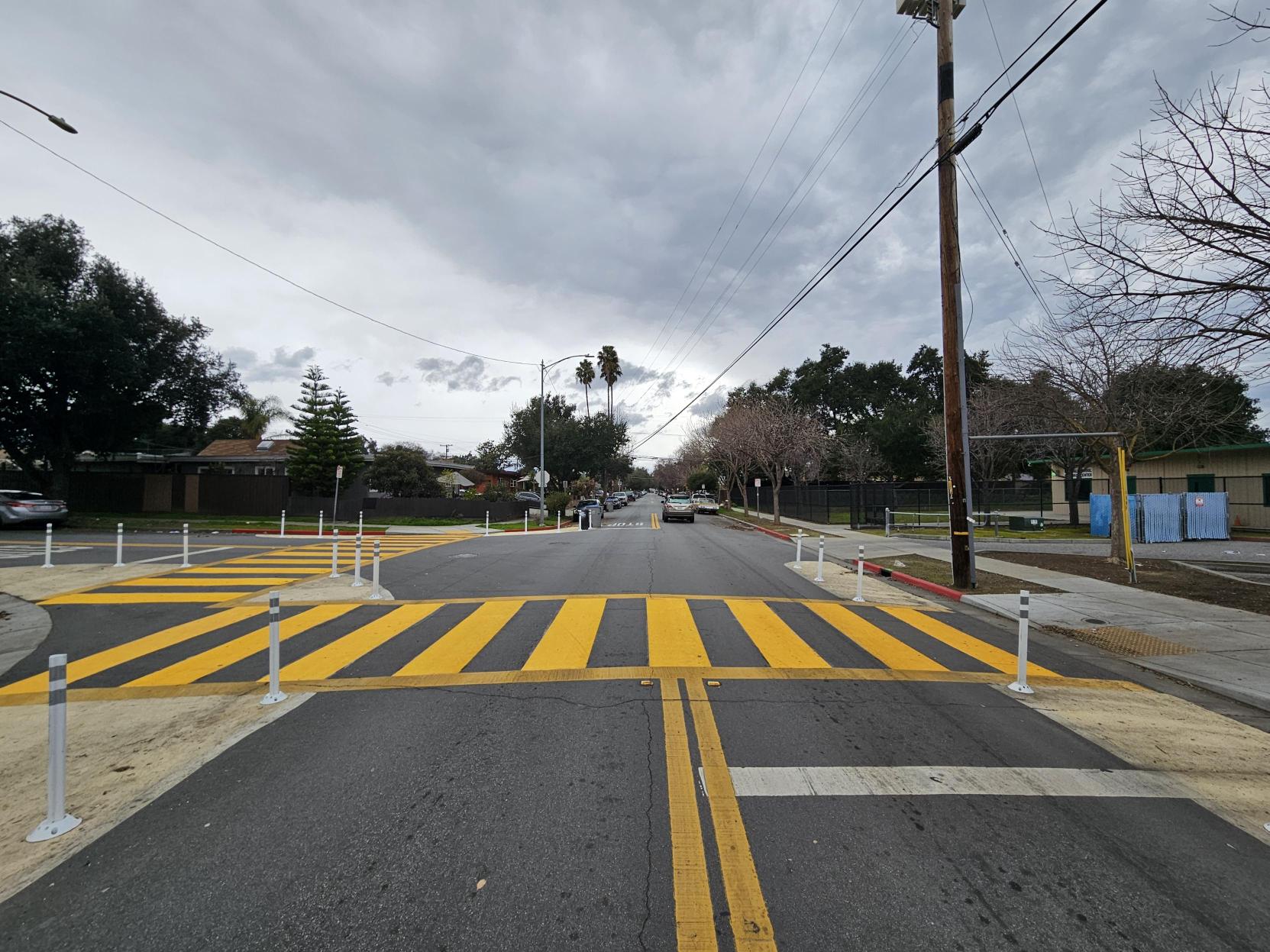 Bendorf Drive and Azucar Avenue after traffic safety improvements were added