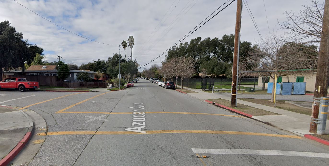 Bendorf Drive and Azucar Avenue before traffic safety improvements were added