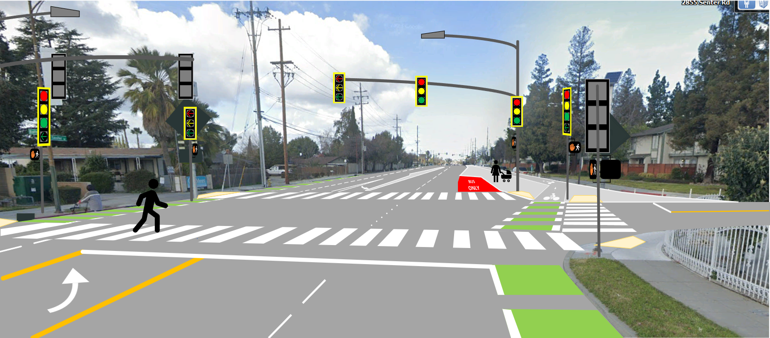 Sample rendering of new traffic signal