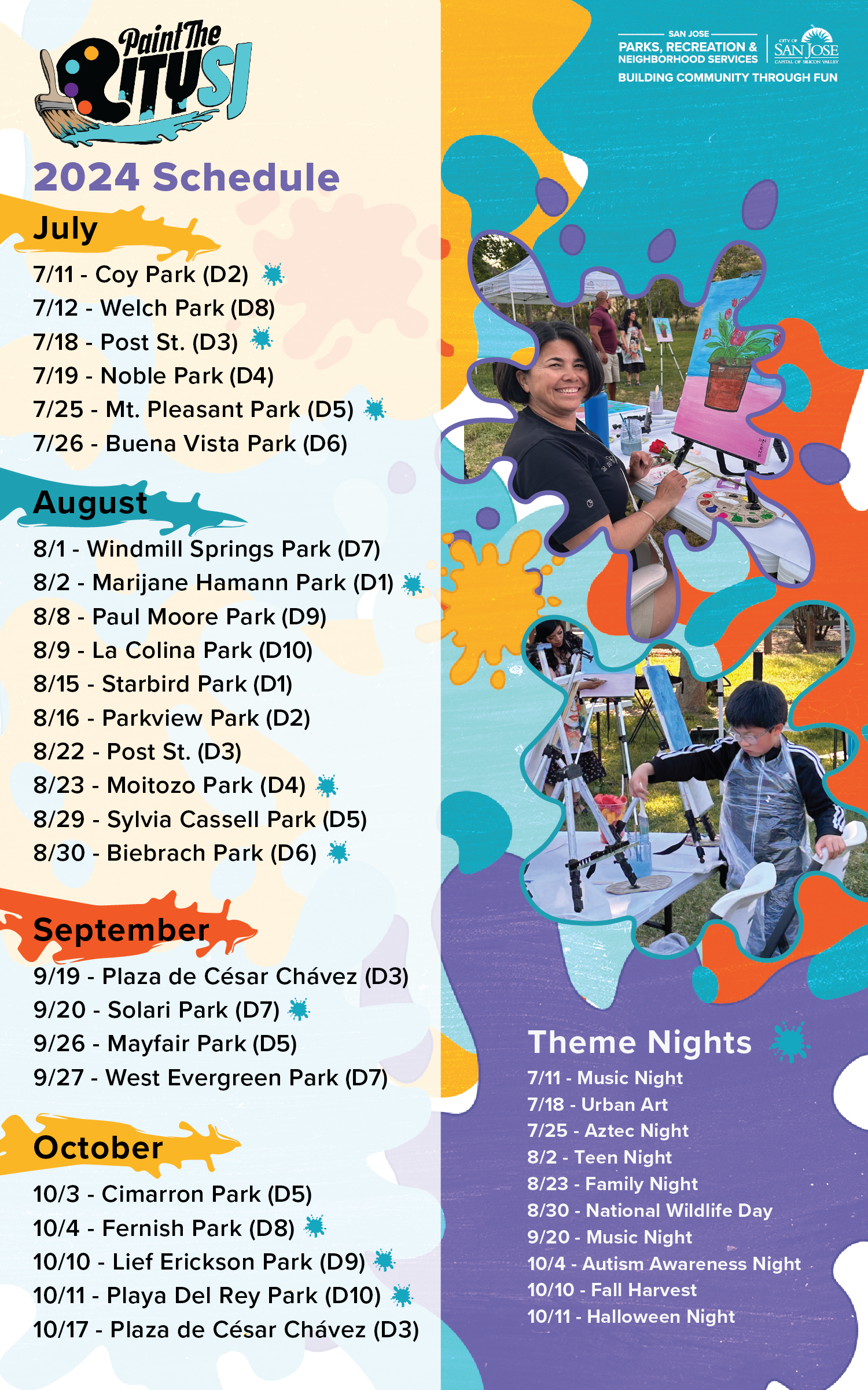 Paint The CitySJ 2024 Schedule of Events