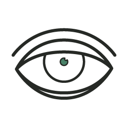 An icon of an eyeball with a small pupil.