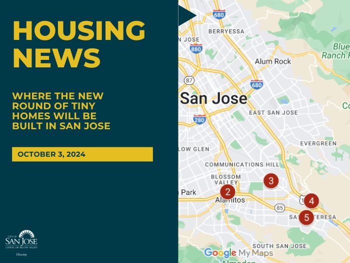 Locations of tiny homes to be built in San Jose